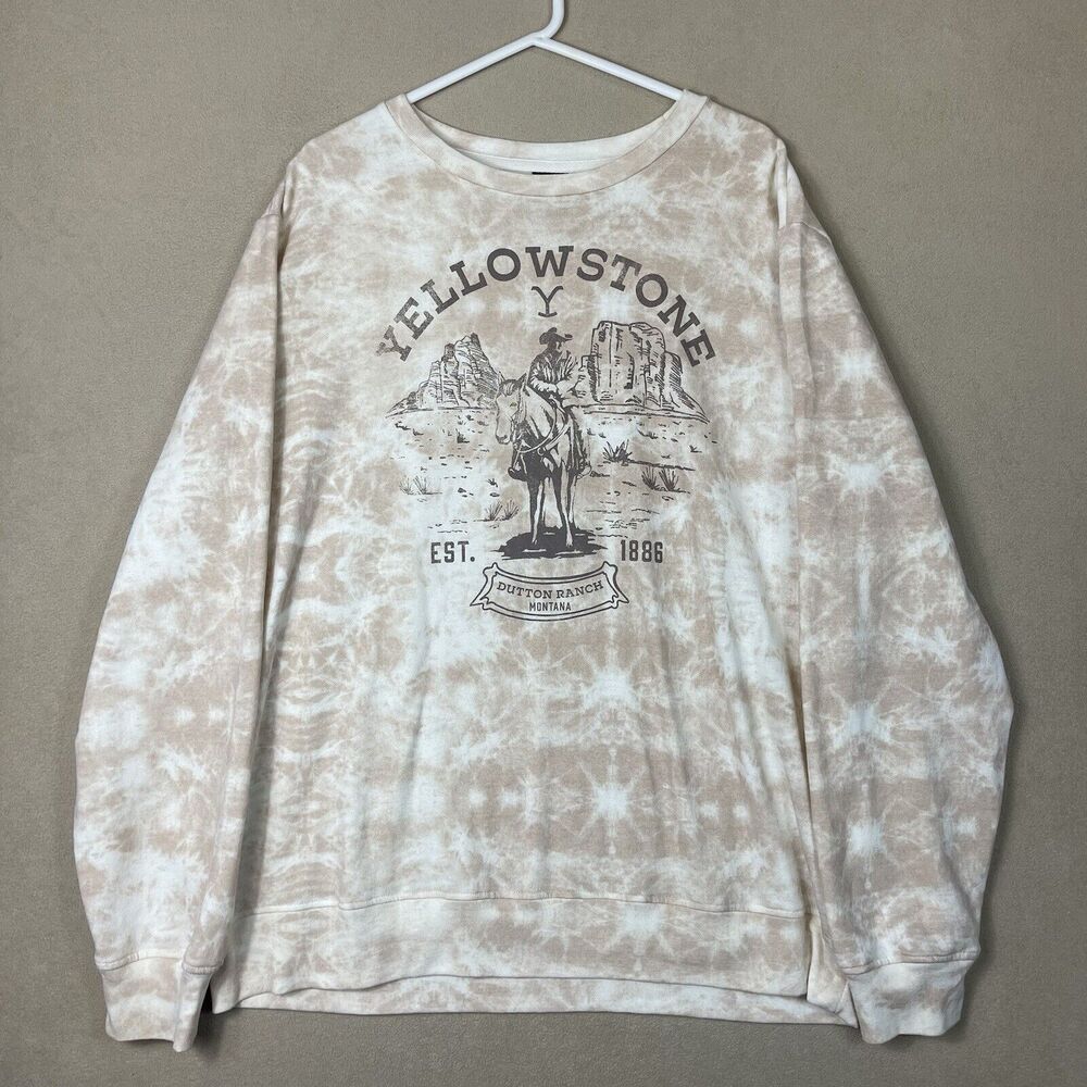 Yellowstone Sweater Men XXL Brown Sweatshirt Pullover Dutton Ranch Costner Adult